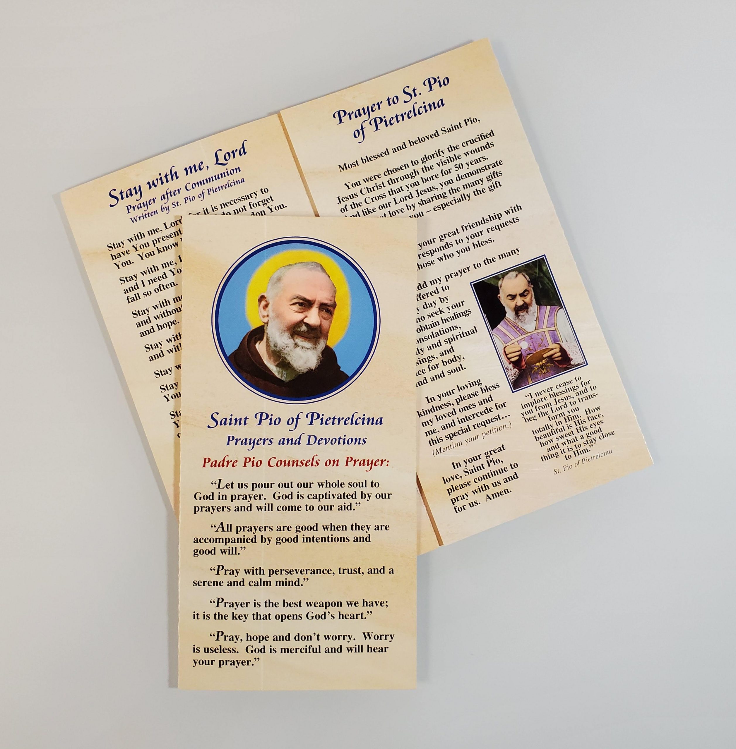 Prayers and Devotions Leaflet - Padre Pio Foundation of America