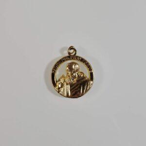 Gold Tone Die-Cut Padre Pio Medal