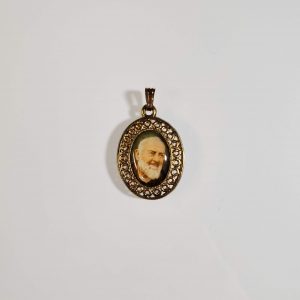 Padre Pio Gold-Tone Lace Pendant