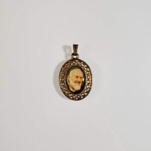 Padre Pio Gold-Tone Lace Pendant