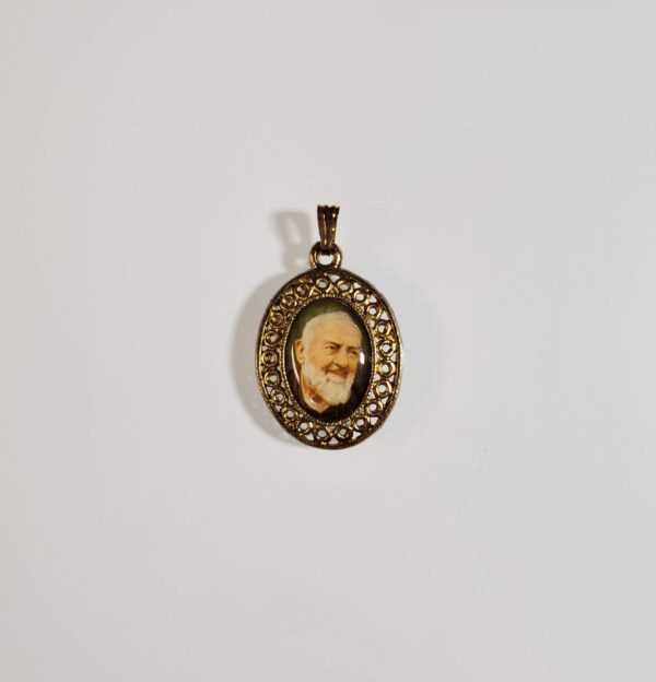 Padre Pio Gold-Tone Lace Pendant