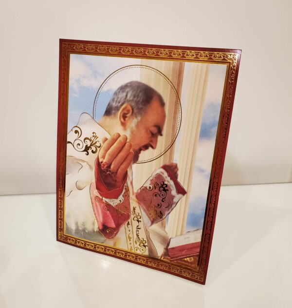 Easel-back Image of Padre Pio 8x10