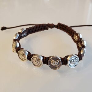 Padre Pio Brown Rope Bracelet