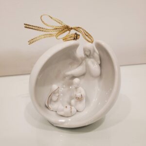 Porcelain Iridescent Nativity Ornament