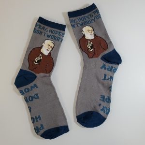 Padre Pio Pray, Hope and Don't Worry Socks