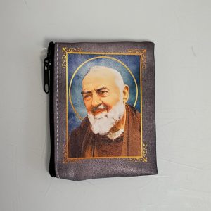 Padre Pio Vinyl Rosary Case
