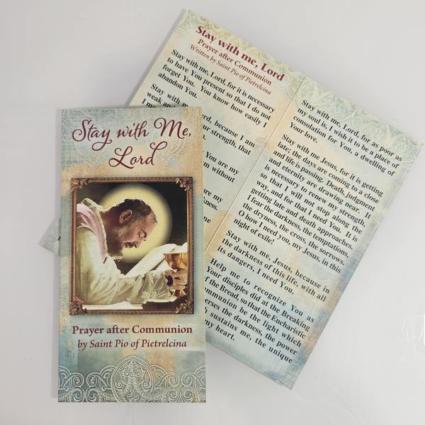 Stay With Me Lord, Prayer after Communion Prayer Card
