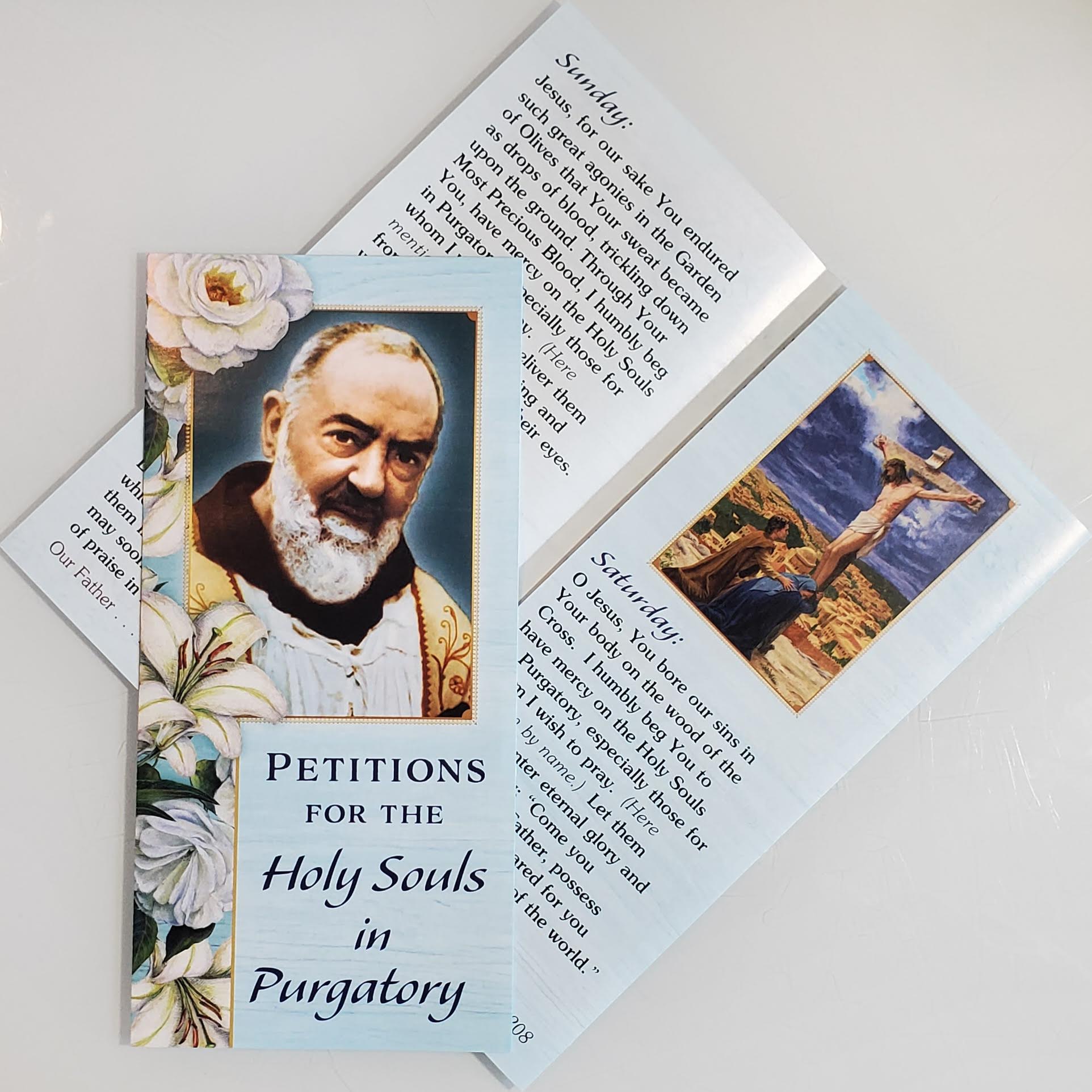 NEW! Petitions for the Holy Souls Prayer Card - Padre Pio Foundation of