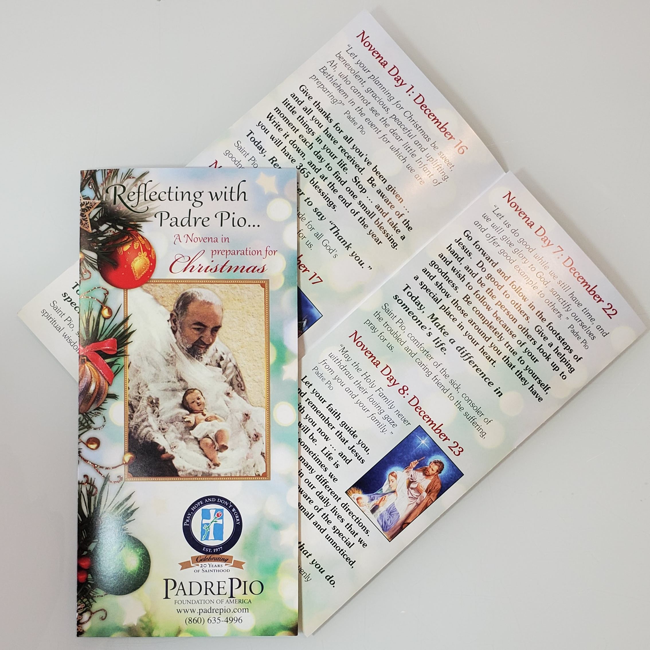 NEW! Reflecting with Padre Pio Christmas Novena Prayer Card - Padre Pio  Foundation of America