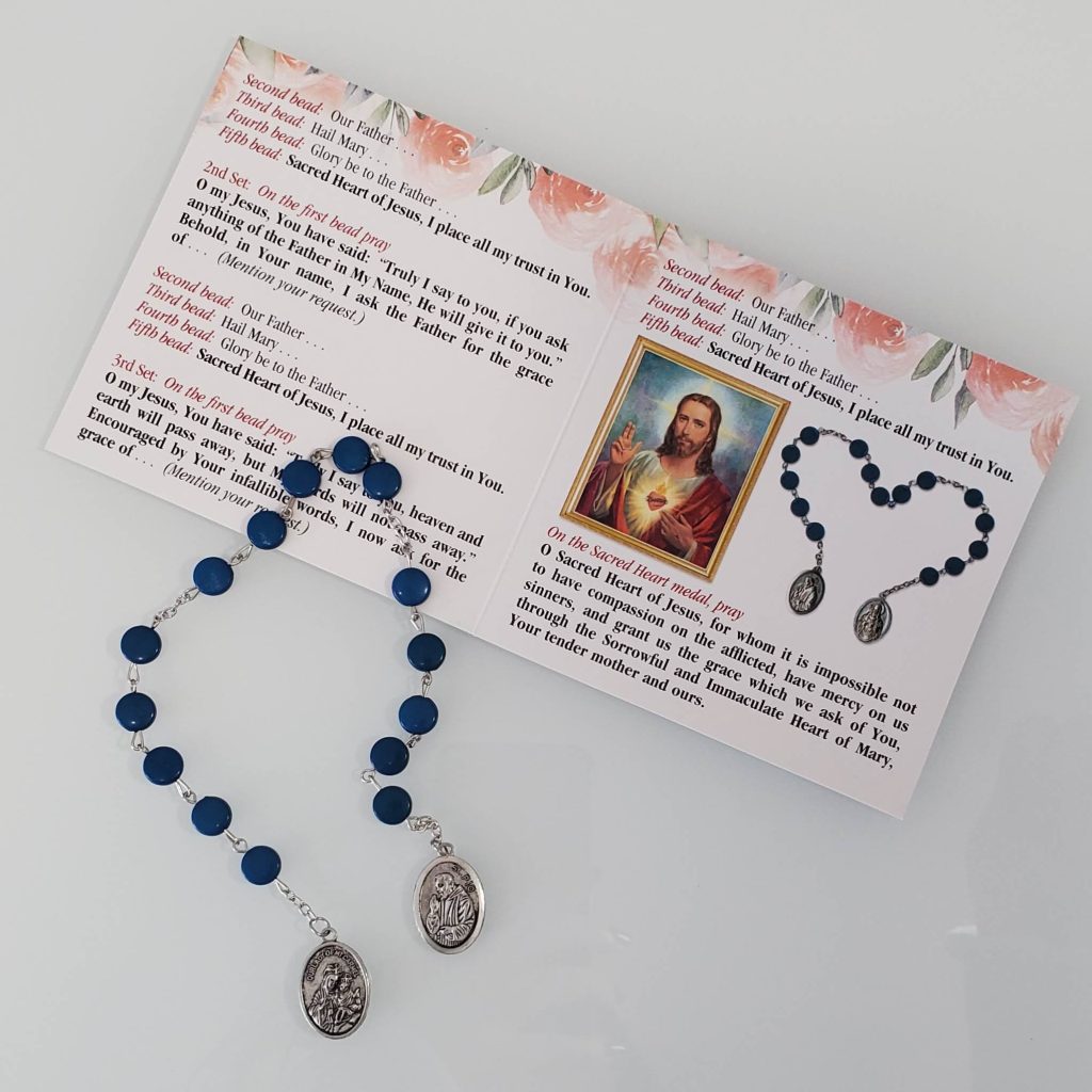 New! Blue Padre Pio Novena Chaplet - Padre Pio Foundation Of America