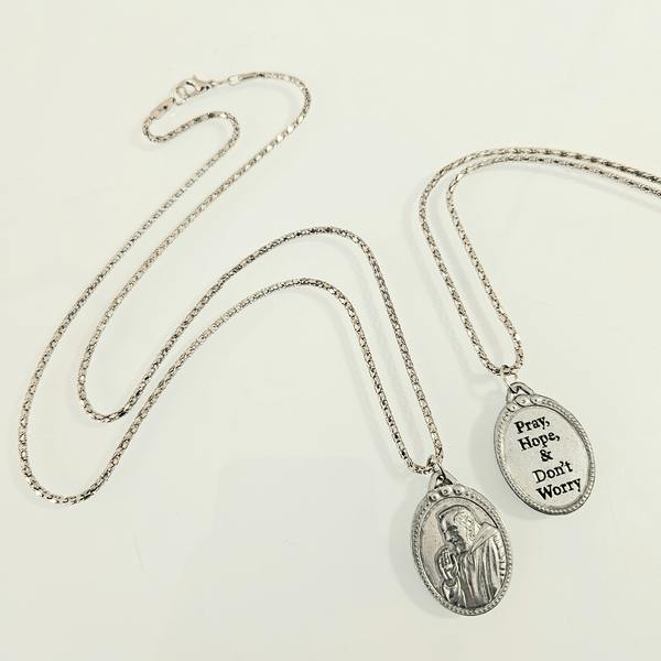 NEW! Pray, Hope and Don't Worry Silver Necklace