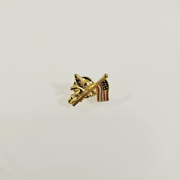 Angel with American Flag Lapel Pin