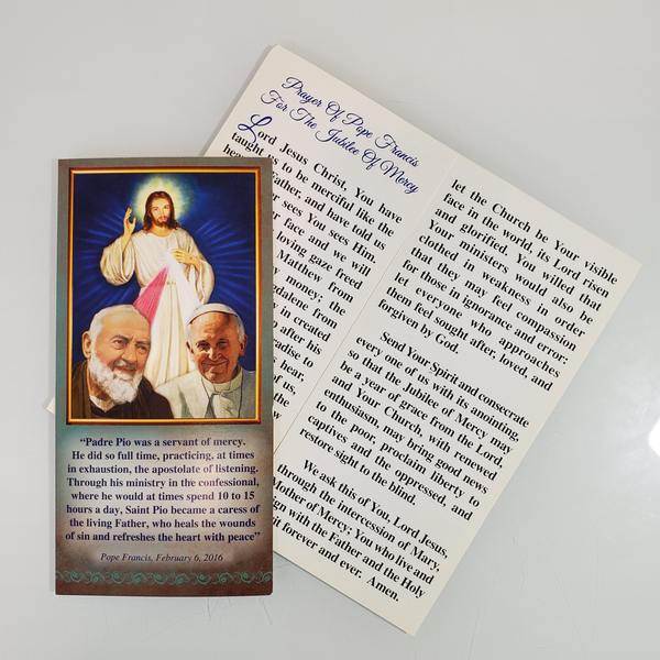 Prayer of Pope Francis for the Jubilee of Mercy Prayer Card