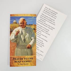 Prayer to the Holy Family by Pope Francis Prayer Card