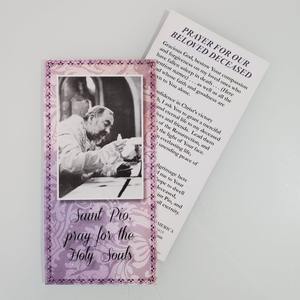 Saint Pio, Pray for the Holy Souls Prayer Card