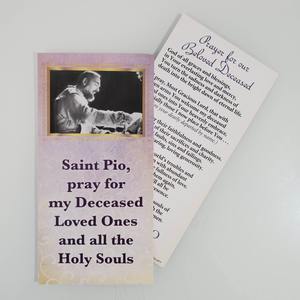 Saint Pio, Pray for My Deceased Loved Ones Prayer Card