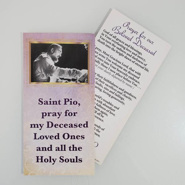 Saint Pio, Pray for My Deceased Loved Ones Prayer Card