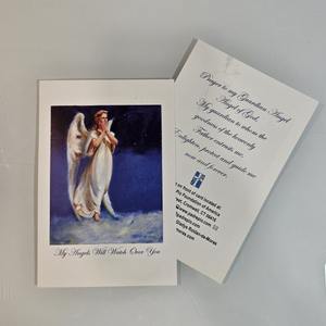 My Angels Will Watch Over You Prayer Card