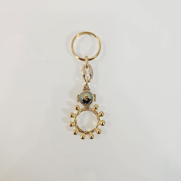 Padre Pio Rosary Ring Keyring