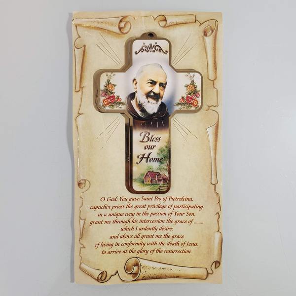 Saint Pio Bless This Home Wall Cross
