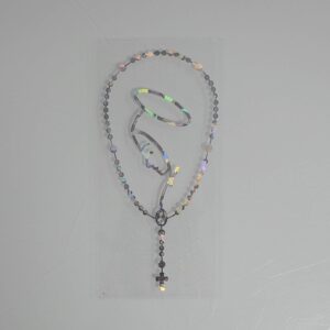 Silver Rosary Sticker