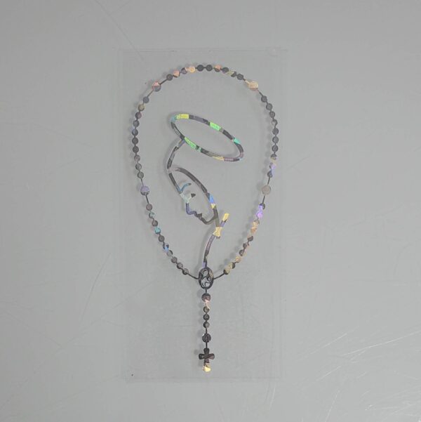 Silver Rosary Sticker