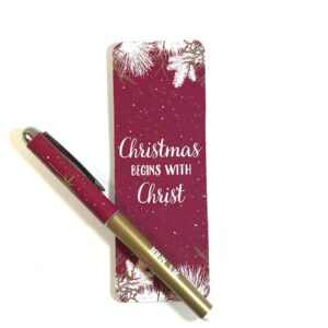 Christmas Begins with Christ Gift Pen with Bookmark