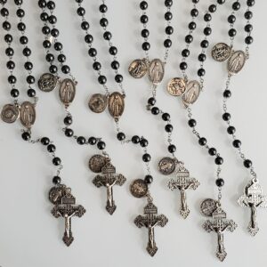 Military and First Responder Hematite Rosary