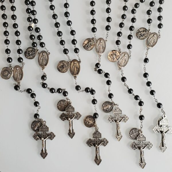 Military and First Responder Hematite Rosary