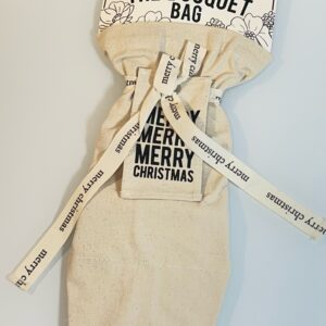 Reusable Canvas Bouquet Bag- Christmas