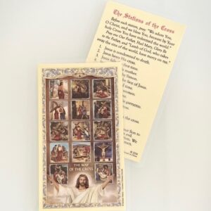 Stations of the Cross Laminated Holy Card