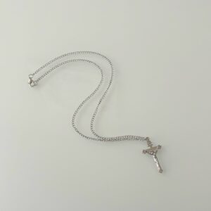 Silver Toned Crucifix Necklace