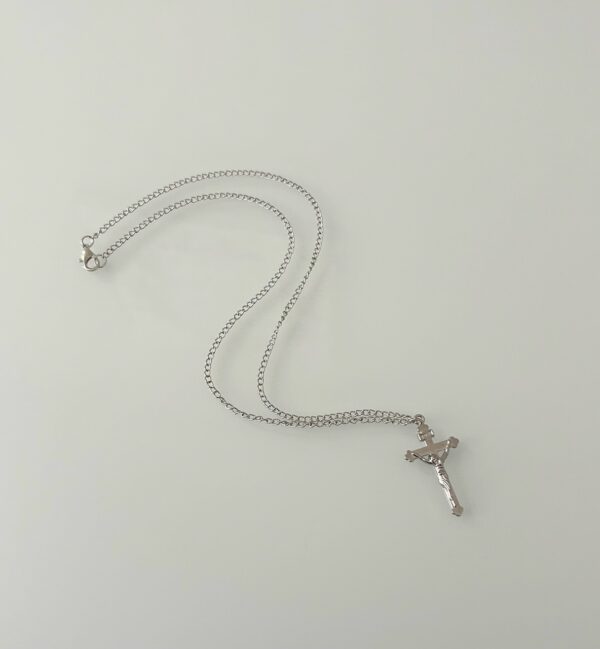 Silver Toned Crucifix Necklace