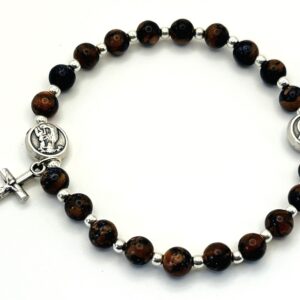 St. Pio Sandstone Rosary Bracelet