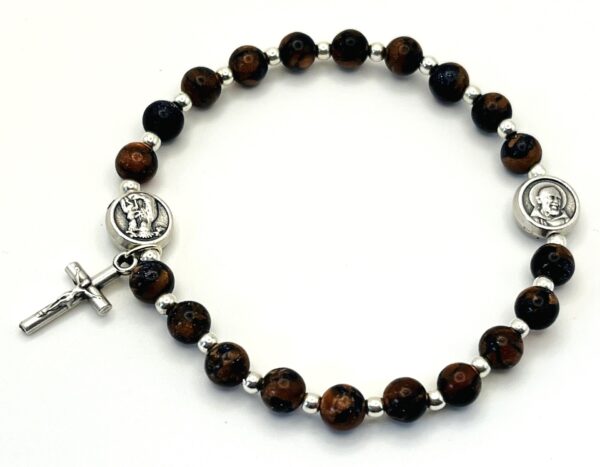 St. Pio Sandstone Rosary Bracelet