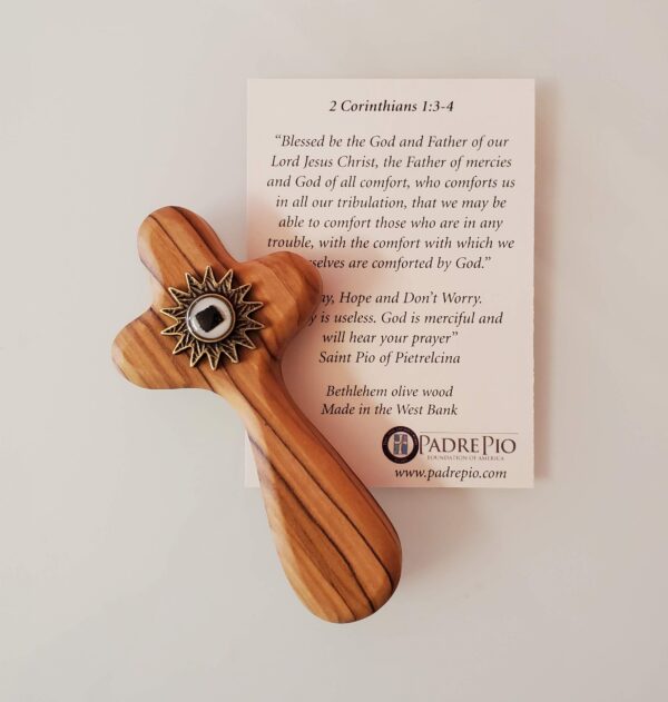 Comfort Cross with Relic of Padre Pio and Jesus - Image 3