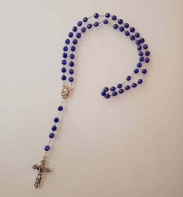 Glass Ruby Padre Pio Relic Rosary - Image 7