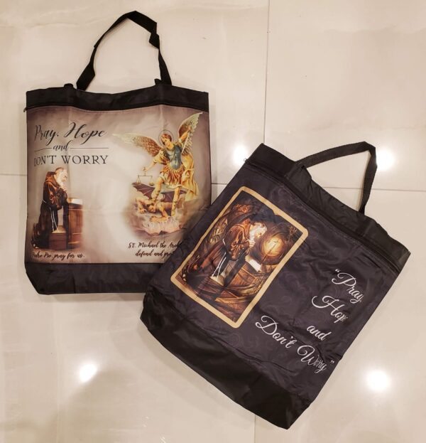 Padre Pio Zippered Tote Bag