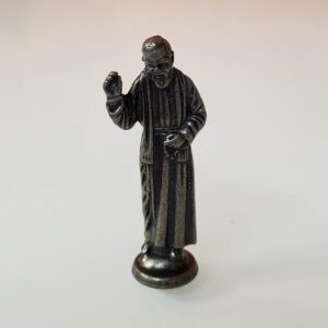 Silver-Tone Padre Pio Mini Statue