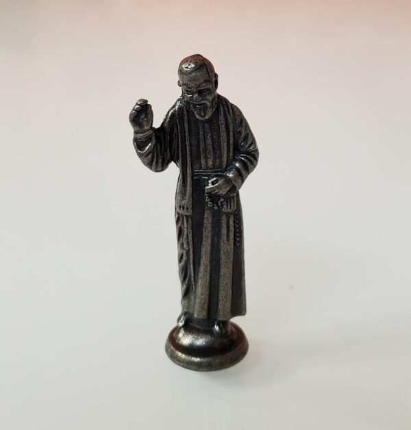 Silver-Tone Padre Pio Mini Statue