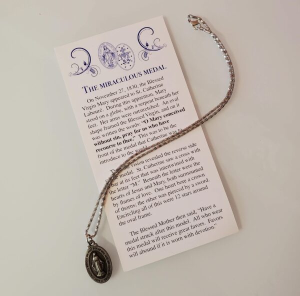 Miraculous Medal Necklace with Prayer Card - Image 6