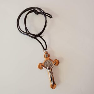 Saint Benedict Crucifix on Leather Rope