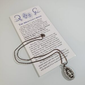 Miraculous Medal Necklace with Prayer Card