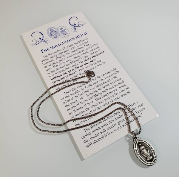 Miraculous Medal Necklace with Prayer Card