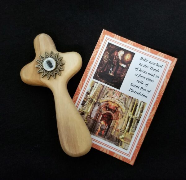 Comfort Cross with Relic of Padre Pio and Jesus - Image 2