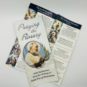 Saint Pio Praying the Rosary Prayer Card