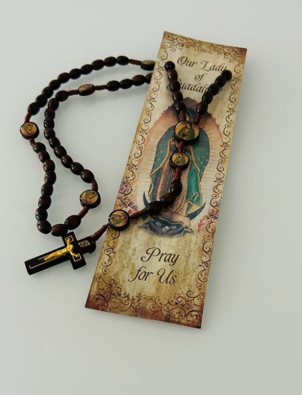 Wooden Cord Rosary Our Lady of Guadalupe