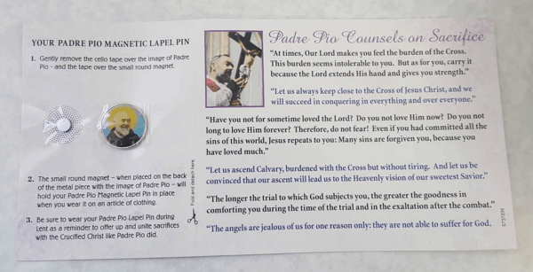 Padre Pio Magnetic Lapel Pin - Image 2