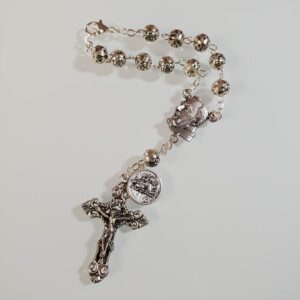 Padre Pio and Saint Christopher Medal Auto Rosary