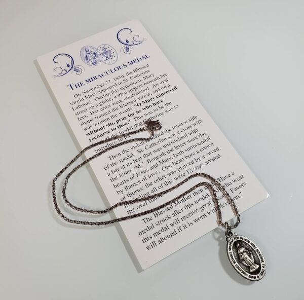 Miraculous Medal Necklace with Prayer Card - Image 7